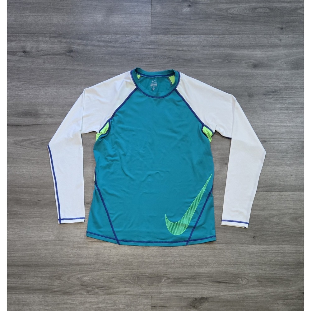 Nike Shirt Long Sleeve Swim Hydroguard Rash Guard Dri-Fit UPF 40 Youth Medium